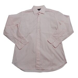 Rothmans New York Mens Pink Long Sleeve Button Down Dress Shirt Classic Fit